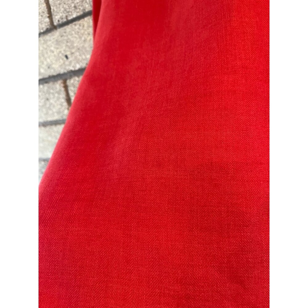 Ralph Lauren Womens Red Oversized Button-Up Shirt With 3/4 Sleeves & Embroidered - Picture 14 of 14
